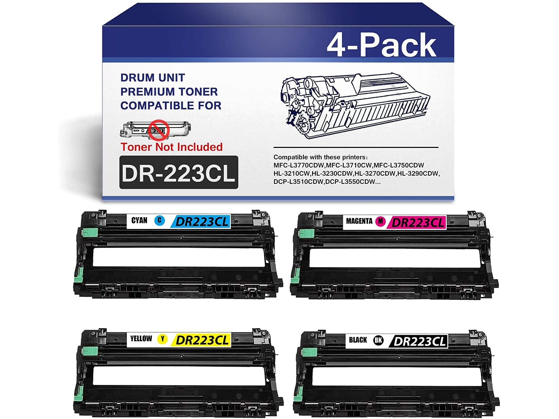 Buy Office Ink Toner 4 Pack Replacement for Brother DR241 Drum